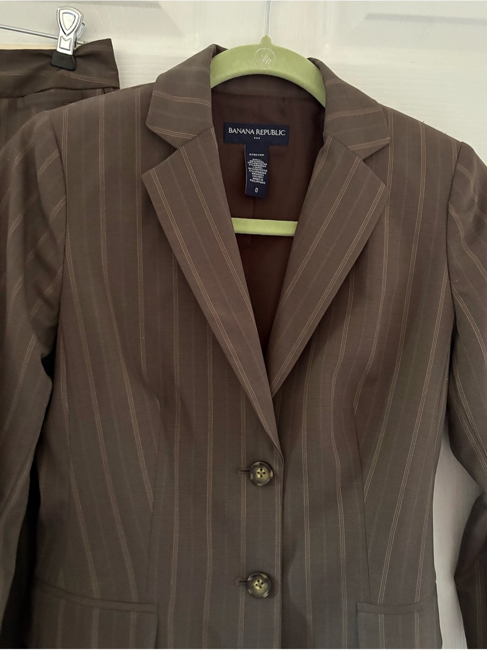 Banana Republic Brown Pinstripe Women's Two-Piece Suit Size 0 - Picture 4 of 16